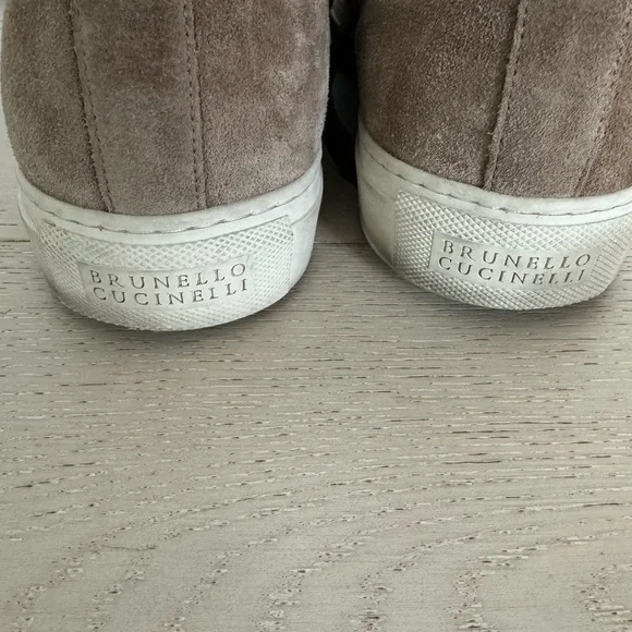 Brunello Cucinelli suede leather shoes sneakers excellent size 46/ 13 tan - Picture 5 of 9